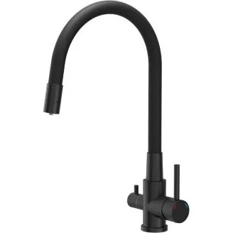 Quadron Agnes SteelQ Bateria kuchenna 3-drożna czarna matowa