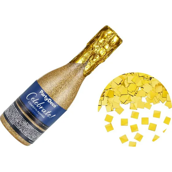 Tuba z konfetti Szampan złoty 20,5 cm