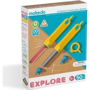 Makedo Explore 50 el. – zestaw narzędzi do konstruowania z recyklingu