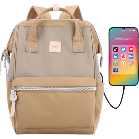 Himawari Plecak miejski damski z USB i kieszenią na laptopa
