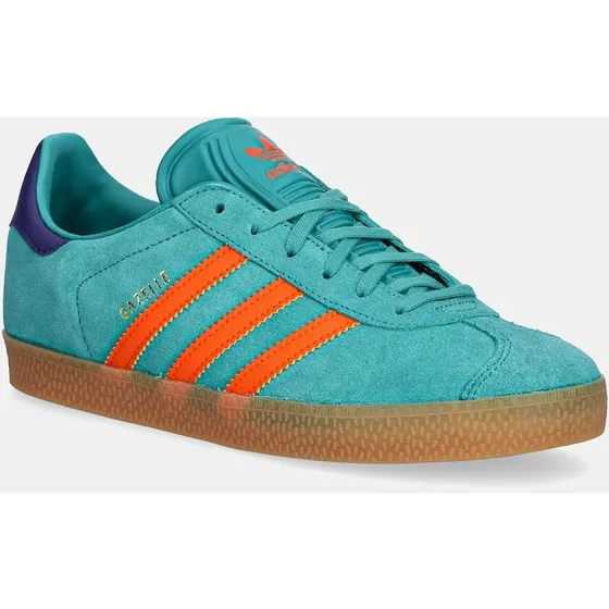 adidas Originals GAZELLE sneakersy skórzane turkusowe JR5943