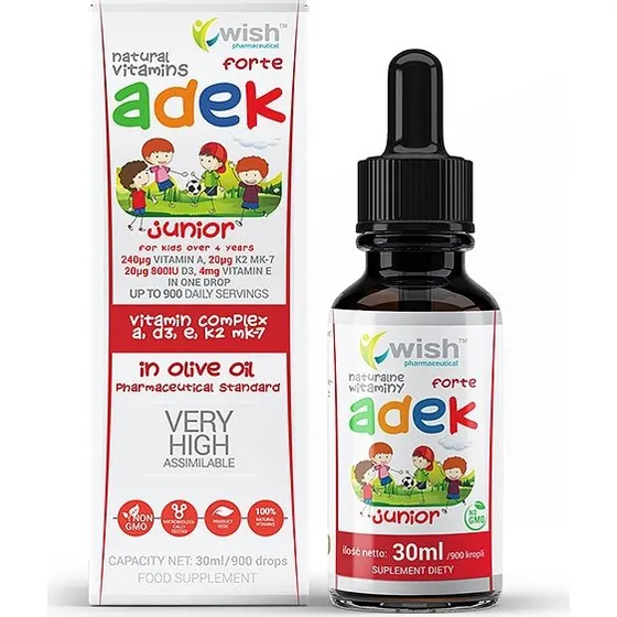 Wish ADEK Junior Forte 30 ml krople dla dzieci od 11 lat