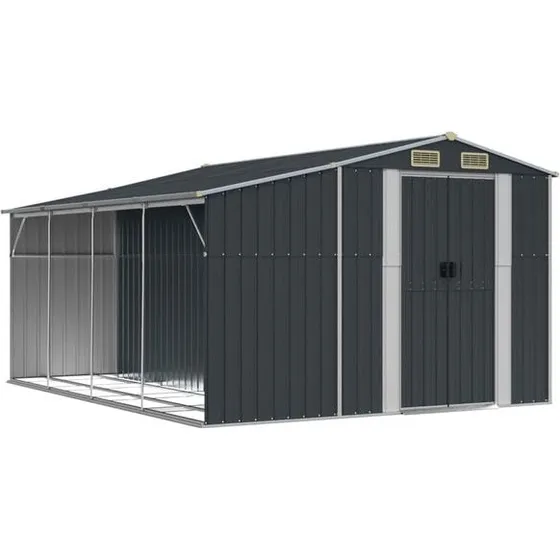 vidaXL Szopa ogrodowa antracyt 277x365,5x179 cm stal galwanizowana