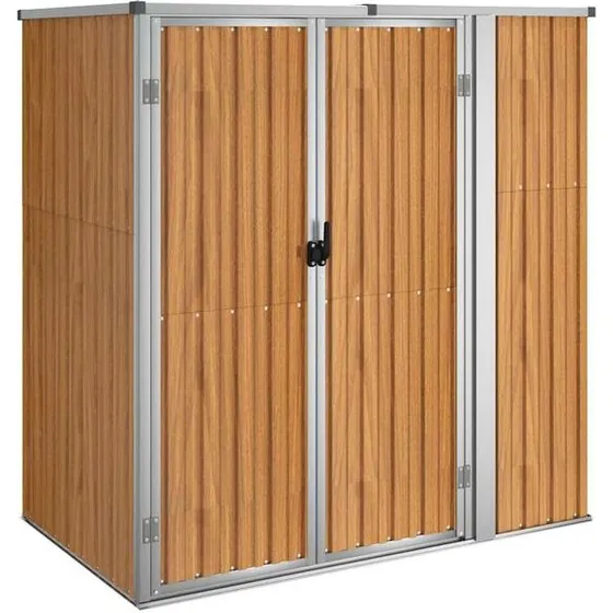 vidaXL Szopa Ogrodowa Brązowa 161x89x161 cm Stal Galwanizowana