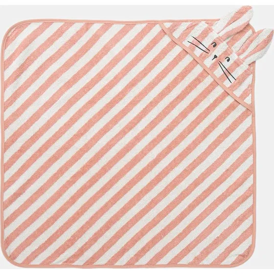 Liewood Albert Hooded Towel - Coral blush / creme de la creme, 1 rozmiar
