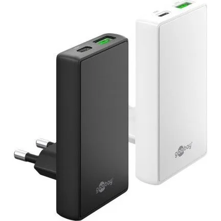 Goobay GaN 65W Ładowarka 90° Płaska Czarna