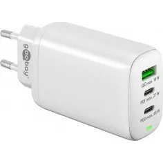 GOOBAY Wieloportowa ładowarka USB-C PD 3-portowa 65 W biała