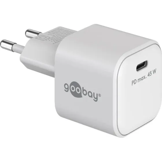 GOOBAY Szybka ładowarka USB-C PD Nano 45 W biała