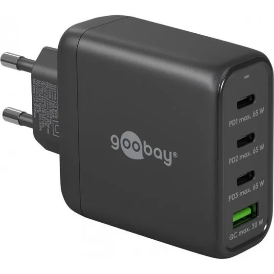 Goobay Ładowarka USB-C PD 68W, 3x USB-C, 1x USB-A, czarna