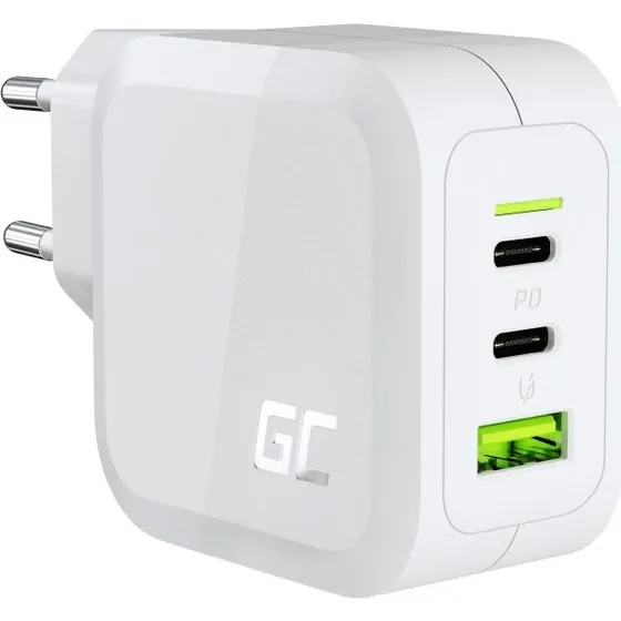 Green Cell GC PowerGaN 65W Biała Ładowarka USB-C USB-A