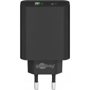 Goobay Ładowarka USB C PD 45W USB A QC 18W Czarna