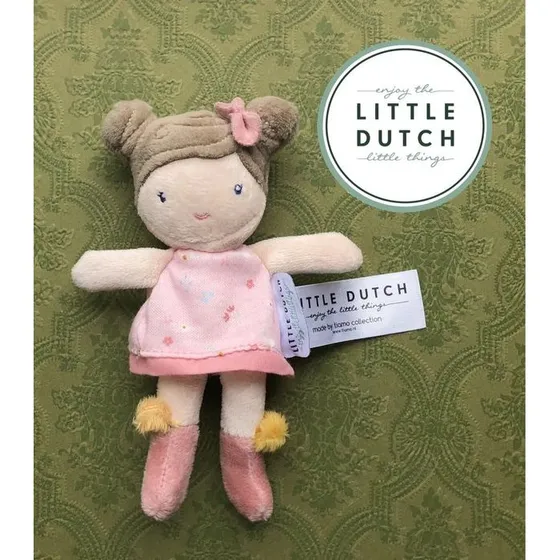 Little Dutch Laleczka Rosa 10 cm, różowa sukienka z kwiatami