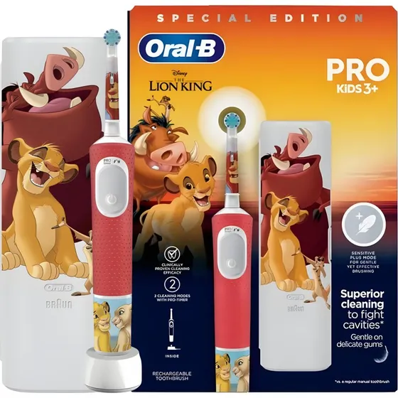 Oral-B Pro Kids Król Lew Czerwona Szczoteczka Elektryczna z Etui
