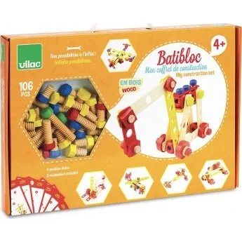 Vilac Super Batibloc drewniany zestaw konstrukcyjny 101 el.