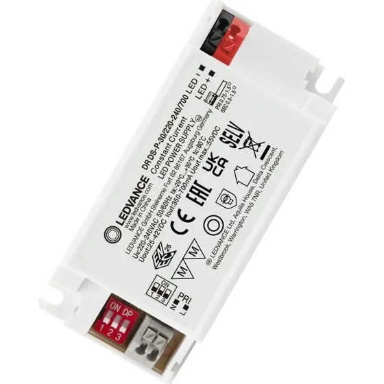 LEDVANCE DR DS-P-30/220-240/700, zasilacz 30W IP20 z przełącznikiem DIP