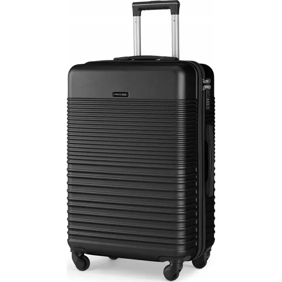 Puccini Walizka Duża Twarda ABS Czarna 55cm Na Kółkach
