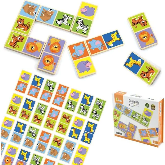 Viga Drewniane Domino Safari – 28 elementów