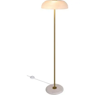 Nordlux Glossy lampa podłogowa biała-mosiądz-marmur 1x25W