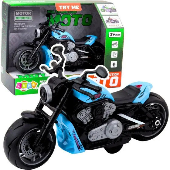 LEAN Toys Motocykl na baterie niebieski z oświetleniem i dźwiękami