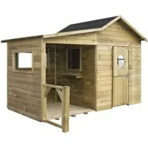 Ela 4iQ Drewniany Domek Ogrodowy z Gontem Antracytowym 2,44x1,25 m