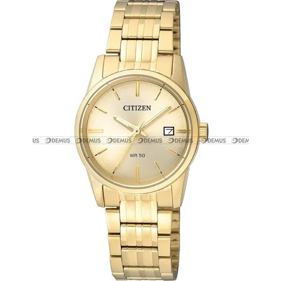 Citizen EU6002-51P Zegarek damski złoty z tarczą mineralną