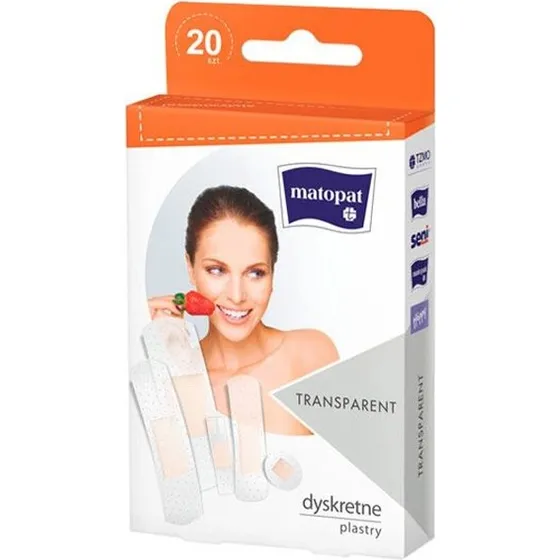 Matopat Transparent plastry z opatrunkiem, 20 sztuk