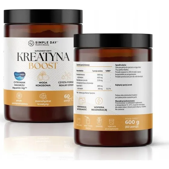 Kreatyna BOOST 600g + Woda Kokosowa + Magnez 60 porcji