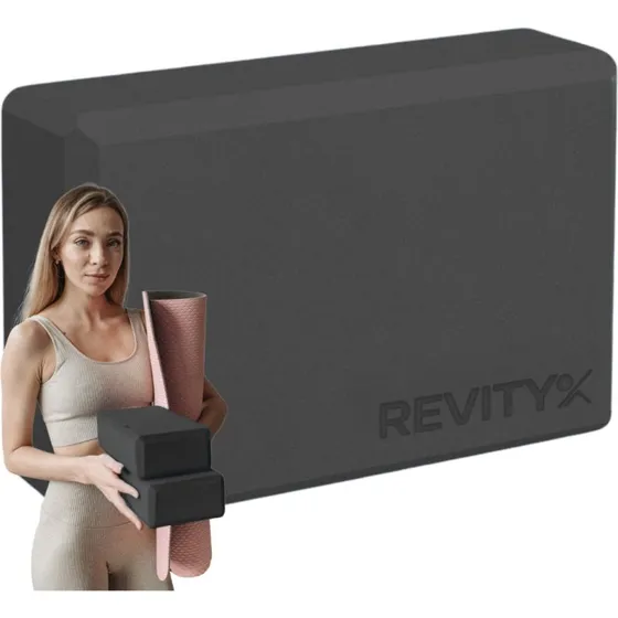 Revity Klocek do jogi EVA 23x15x7,5 cm czarny