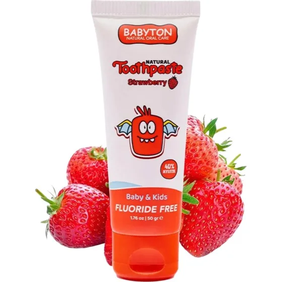 Babyton Pasta Do Zębów Dla Dzieci Truskawkowa Bez Fluoru 50g