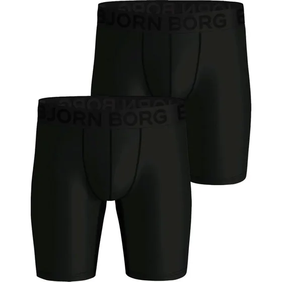 Björn Borg Sports Lekkie Bokserki Długie Czarne 2-Pak
