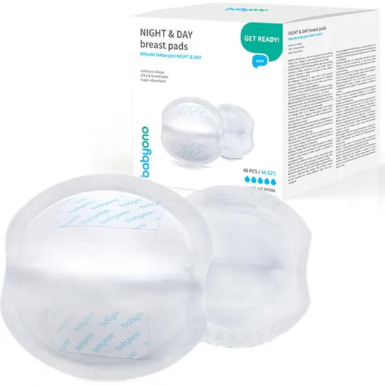BabyOno Night & Day 40 szt. – Wkładki laktacyjne 12 cm