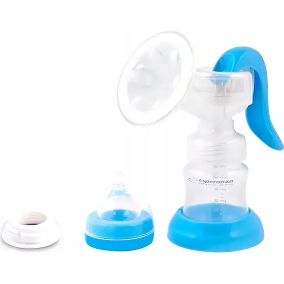 Esperanza Laktator Ręczny BEBE z Butelką 150 ml, Niebieski