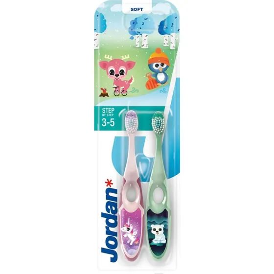 Jordan Step 2 Szczoteczka Do Zębów Dla Dzieci 3-5 Lat, 2 Sztuki