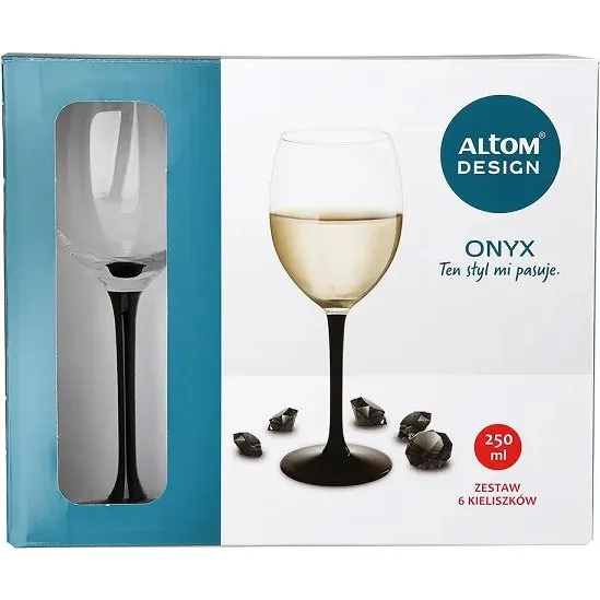 Altom Design Onyx – 6 kieliszków do wina białego 250 ml