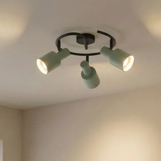 Lindby Ovelia 3 Lampa Sufitowa Zielona/Czarna