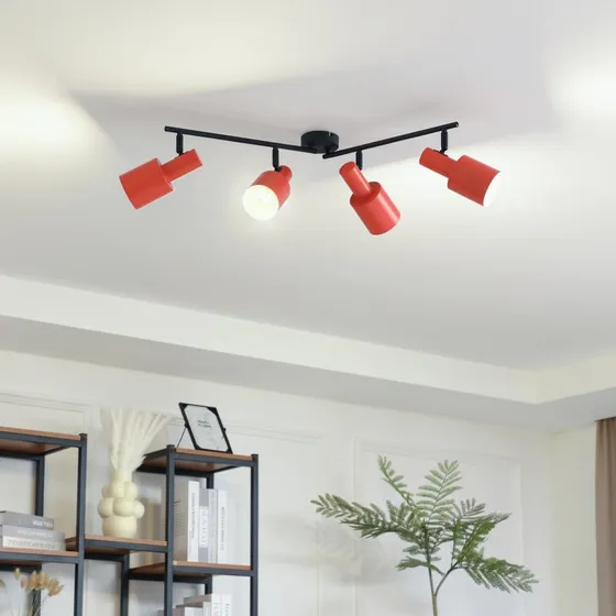 Lindby Ovelia 4 Lampa Sufitowa Pomarańczowo-Czarna