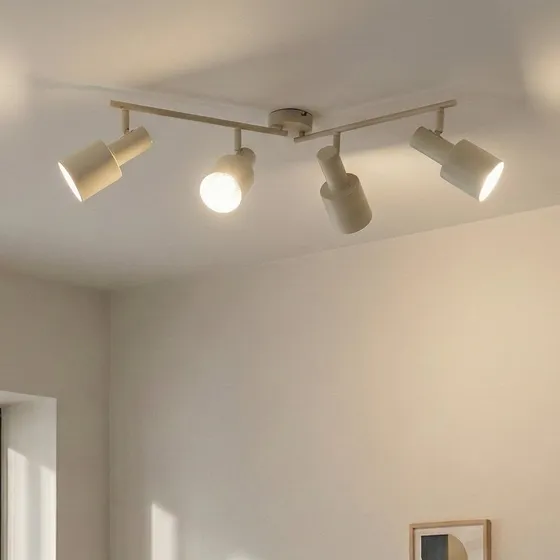 Lindby Ovelia Reflektor sufitowy, beżowy, 80 cm, 4-punktowy, E27
