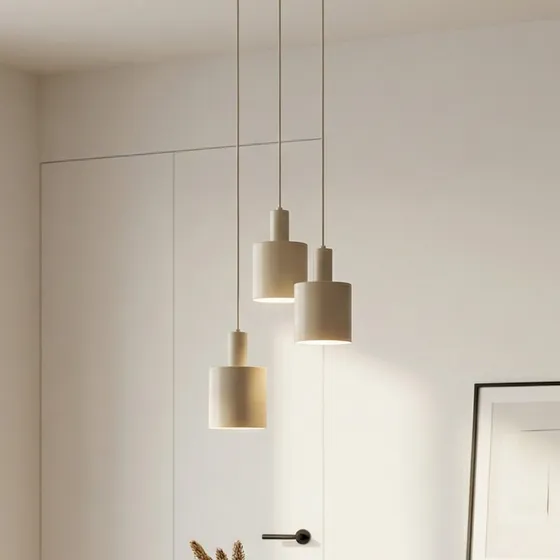 Lindby Ovelia 3 Lampa Wisząca Beige - Okrągła, Metalowa