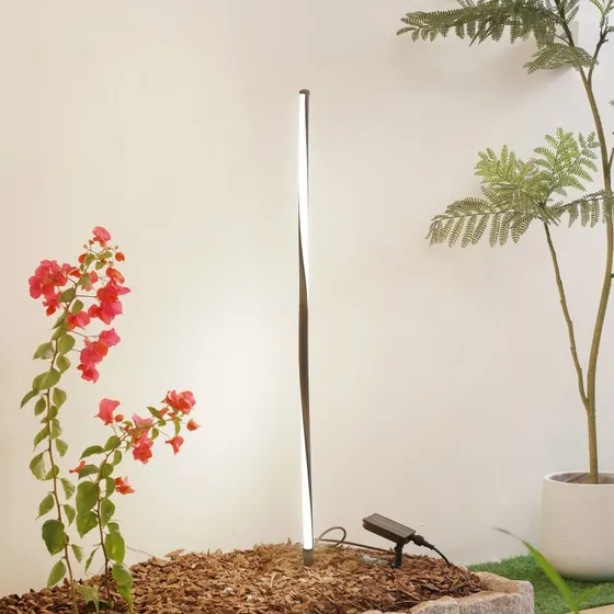 Lindby Sabriel Straight Lampa solarna LED Czarna, 99 cm