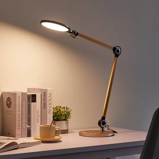 Lindby Nyxaris LED Lampa Stołowa CCT Gold, 50 cm