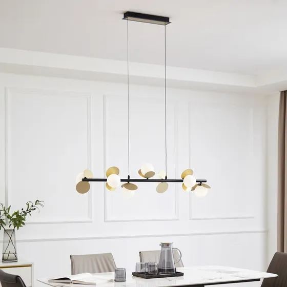 Lucande Pallo Lampa Wisząca LED 7-punktowa Czarny/Złoty