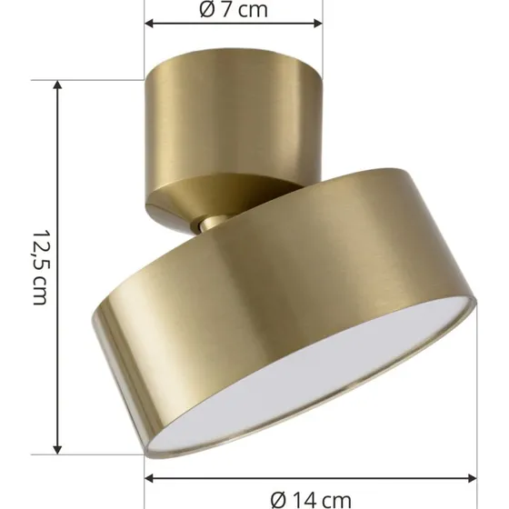 Lindby Nivoria LED Reflektor Sufitowy Gold, regulowany, Ø 14 cm