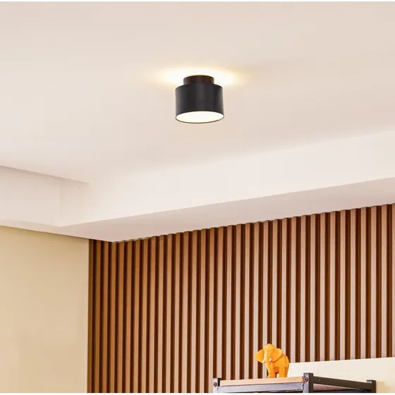 Lindby Nivoria LED Reflektor Sufitowy Czarny Ø11 cm