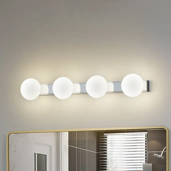 Lucande Myrra LED Lampa Ścienna IP44 Chrom/Biały 60 cm