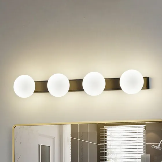 Lucande Myrra LED Kinkiet do Łazienki IP44 Czarny/Biały 60 cm