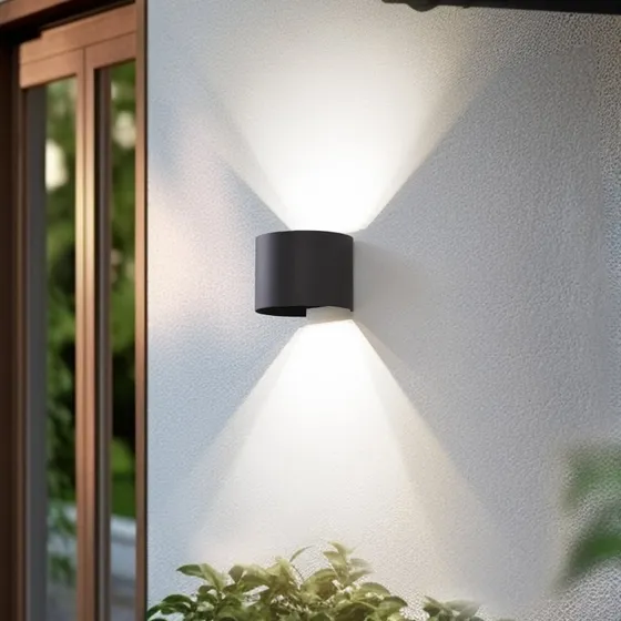 Lindby Dara Smart LED Kinkiet Zewnętrzny Szary Okrągły CCT RGB