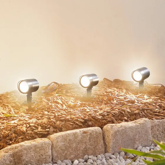 Lindby Nycta Smart LED Lampa Ogrodowa RGB z Grotem, 3 szt.