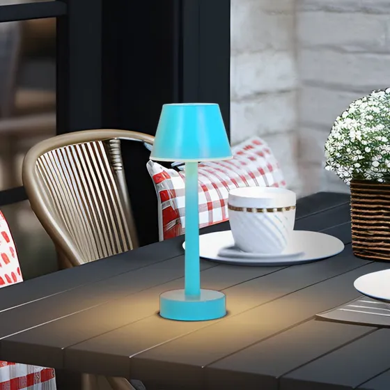 Lindby Gaja LED Lampa Stołowa RGBW Niebieska IP44