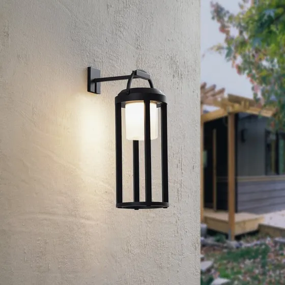 Lucande Lampa Solarna LED Tilena 2w1, Czarna, Okrągła, Aluminium