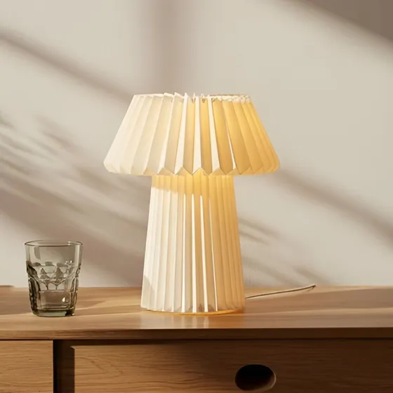 Lampa stołowa Lindby Magali Biały - Papier, Ø 34 cm